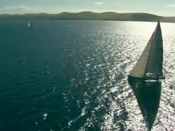 Brokenwood, the 54ft yacht sailed by Sailors with Disabilities in the 2009 Sydney to Hobart Yacht Race; Hobart. Skippered by David Pescud, Australia Stock Footage