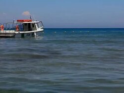 Tourist boat at anchor. Stock Footage