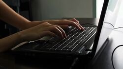 Using a laptop Stock Footage