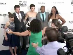 Joey King, Channing Tatum, Maggie Gyllenhaal, Jamie Foxx and Garcelle Beauvais at White House Down Premiere Stock Footage