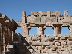 Selinunte, general view of temple E, temple of Hera, from the 5th century B.C. Stock Footage