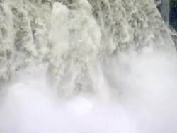 CU AERIAL Shot of Dettifoss waterfall / Iceland Stock Footage