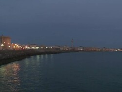 MS PAN View of Cathedral of Cadiz / Cadiz, Analusia, Spain Stock Footage