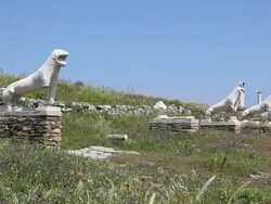 Lion Terrace, Delos Island, Greece Stock Footage