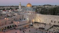 Jews gather at the Wailing Wall in Jerusalem. Stock Footage