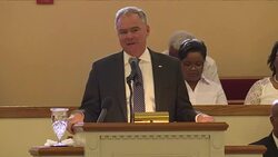 Vice-Presidential candidate Tim Kaine joins worshippers at Lamb of God Baptist Church in Milwaukee News Clip
