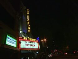 ATMOSPHERE: Signage at The Raven Los Angeles Special Screening on 4/23/2012 in Los Angeles, CA. (Footage by WireImage Video/Getty Images Entertainment Video) Stock Footage