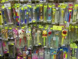MS TU Shot of Asian shop for children with soft toys and pink things / Tokyo, Japan Stock Footage