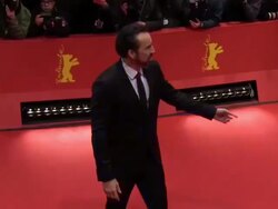 Nicolas Cage and Alice Kim at 'The Croods' Premier Stock Footage