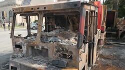 Burnt damaged cars after protest over police brutality News Clip