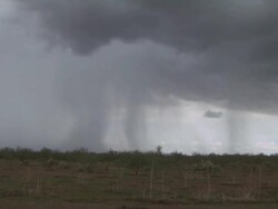 T/L of heavy rain falling over Sonoran Desert, Arizona, USA. Stock Footage