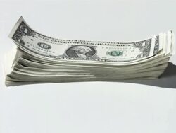 HD Super Slow-Mo: Dollar Bills Falling On A Table Stock Footage