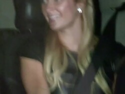 Paris Hilton & Isabel Adrian depart Lure in Hollyw Stock Footage