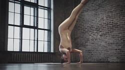 Young Woman Doing Yoga Meditation and Stretching Exercises Stock Footage