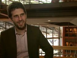 INTERVIEW: Joshua Marston on what he was looking for in auditions, what he saw in Tristan and Sindi at the The Forgiveness Of Blood Interview: 61st Berlin International Film Festival at Berlin . (Footage by WireImage Video/GettyImages) Stock Footage