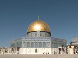 Temple Mount, Dome of the Rock Mosque and Dome of the Chain, Jerusalem, Israel Stock Footage