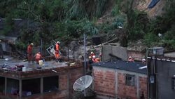 CLEAN : Rescue workers search for survivors after landslide in Brazil News Clip