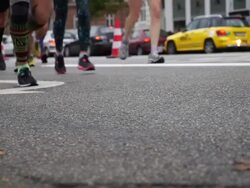 Marathon runners Stock Footage