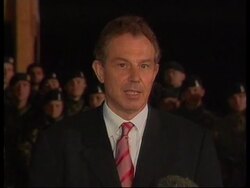Blair and Karzai brief the press at Bagram News Clip