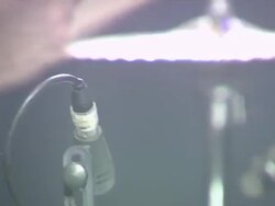 CU ZI ZO High hats on drum kit being played in concerts and light reflecting off cymbols / London, United Kingdom Stock Footage