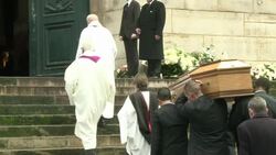 CLEAN : Celebrities attend Kate Barrys funeral News Clip