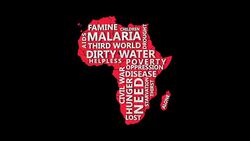 African Map and Word Cloud Stock Footage