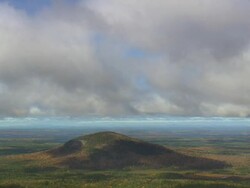 WS AERIAL PAN View of clouds over Baxter State Park / Maine, United States Stock Footage