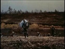 1962 medium shot soldier firing flame thrower at CAM / Vietnam Stock Footage