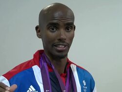 INTERVIEW: Mohamed Farah on the funding for Rio 2016 at Team GB Medal Winners Press Conference: Mo Farah, Olympic Gold Medalist 5000M and 10,000M at Olympic Park on August 12, 2012 in London, England (Footage by Getty Images) Stock Footage