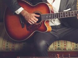 Guitarist Playing Guitar Stock Footage