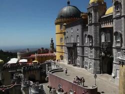 Sintra, Pena National Palace, general view of the Palace Stock Footage