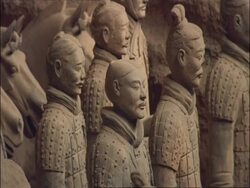 Terracotta Warriors and horses, Museum of Qin, Xian, China Stock Footage