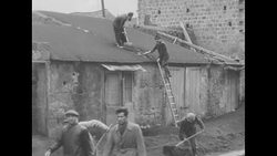 Ash from eruption of Mt. Vesuvius near Naples during World War II News Clip
