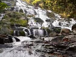 Cascade Waterfalls in Tropical Rainforests Stock Footage