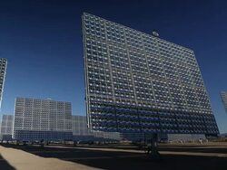 Time Lapse of solar panels on solar farm moving as they track the movement of the sun on a sunny day Stock Footage