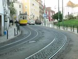 Lisbon Portugal Cable Trolly Car 2 Stock Footage