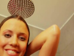 HD: Girl under shower Stock Footage