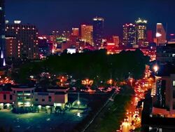 Night city view Stock Footage
