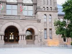 Queen's Park Building seat of Ontario Provincial Government Stock Footage