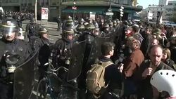 CLEAN : Police out in force for Paris May Day march News Clip