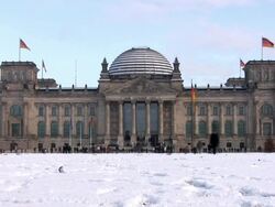 The Reichstag in Berlin during Winter Stock Footage