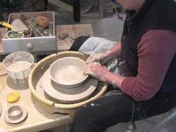 Potters Wheel Large Bowl Stock Footage