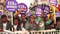 Thousands march through central Athens in anti-racism march News Clip