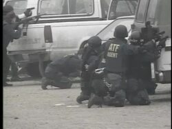 ATF FBI Agents at Waco Siege Stock Footage