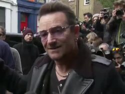 Band Aid 30 Recording Arrival - Bono News Clip