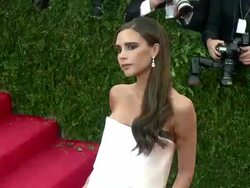 Victoria Beckham at 'Charles James: Beyond Fashion' Costume Institute Gala - Arrivals Stock Footage