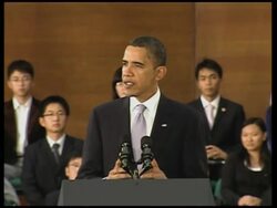WRAP Obama meets Mayor, young Chinese ADDS town hall meeting News Clip