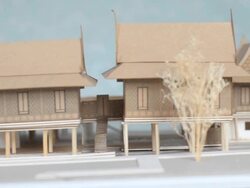 dolly back view : Thai architecture Stock Footage