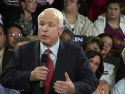 September 16, 2008 MS Republican presidential candidate John McCain speaking at town hall campaign event/ Tampa, Florida/ AUDIO Stock Footage