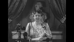 Eleanor Roosevelt speaking in Washington, DC, on behalf of annual drive for National Foundation for Infantile Paralysis News Clip